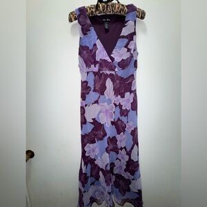 Y2K 90s floral vintage Meghan Matthew’s Fairy Midi Dress Purple 10